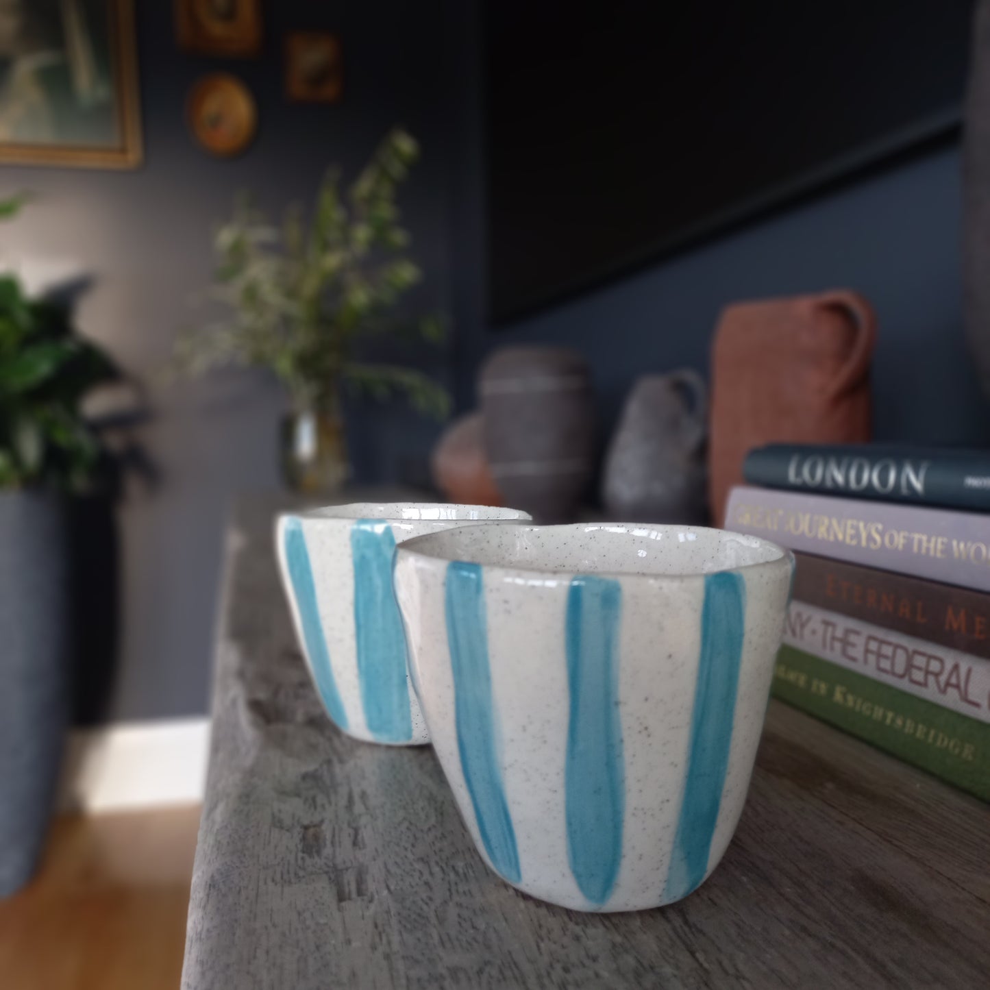 Handmade Ceramic Mugs - Pair