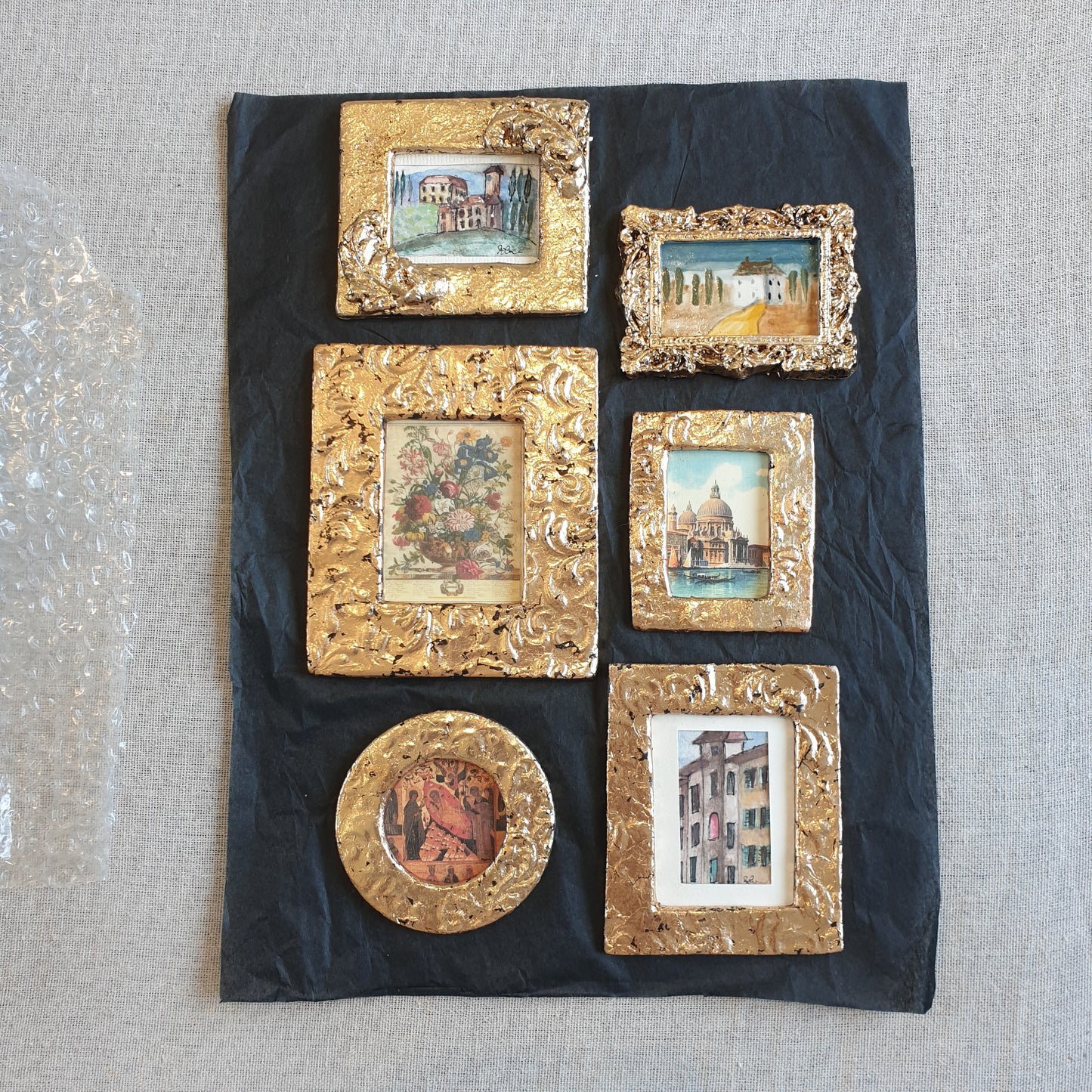 Print in Ceramic Frame - Antique Gold Leaf Gilt