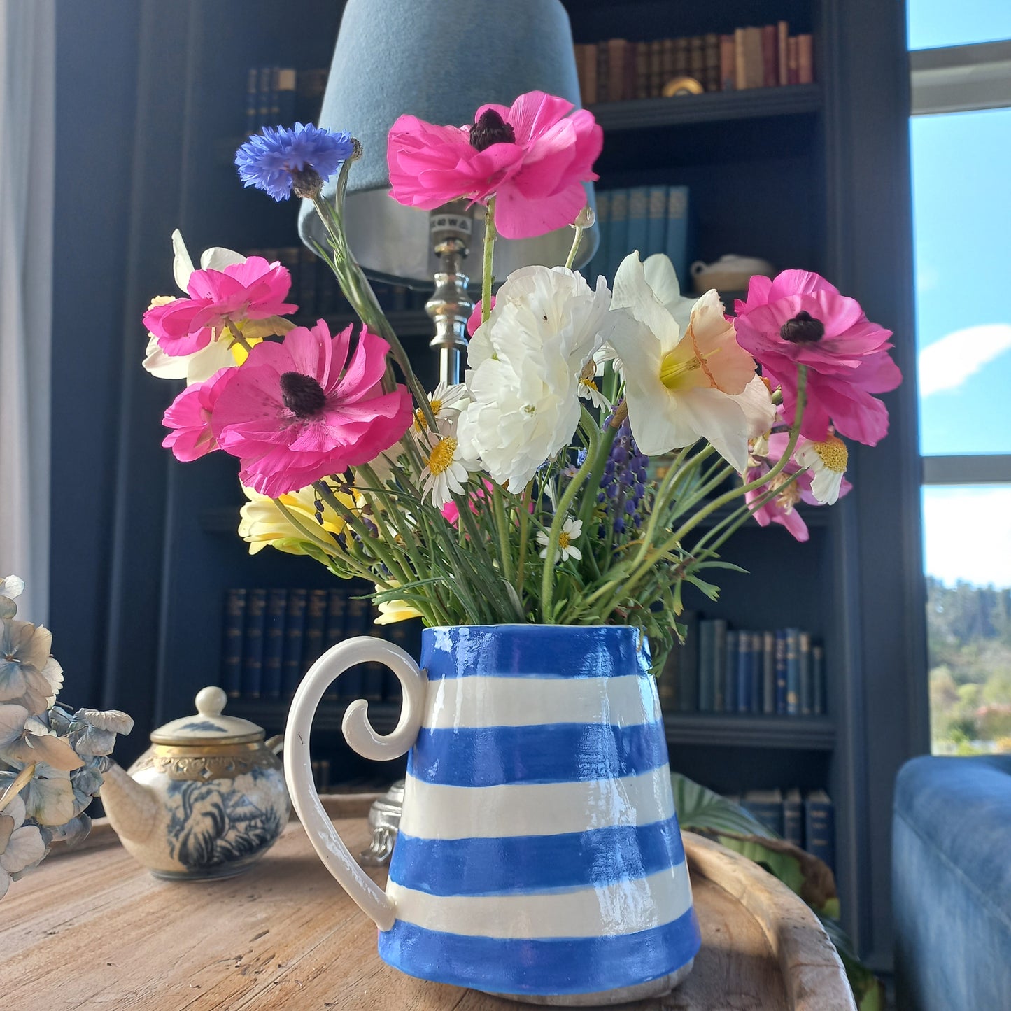 Beautiful Ceramic Spring Flower Jug - handmade.