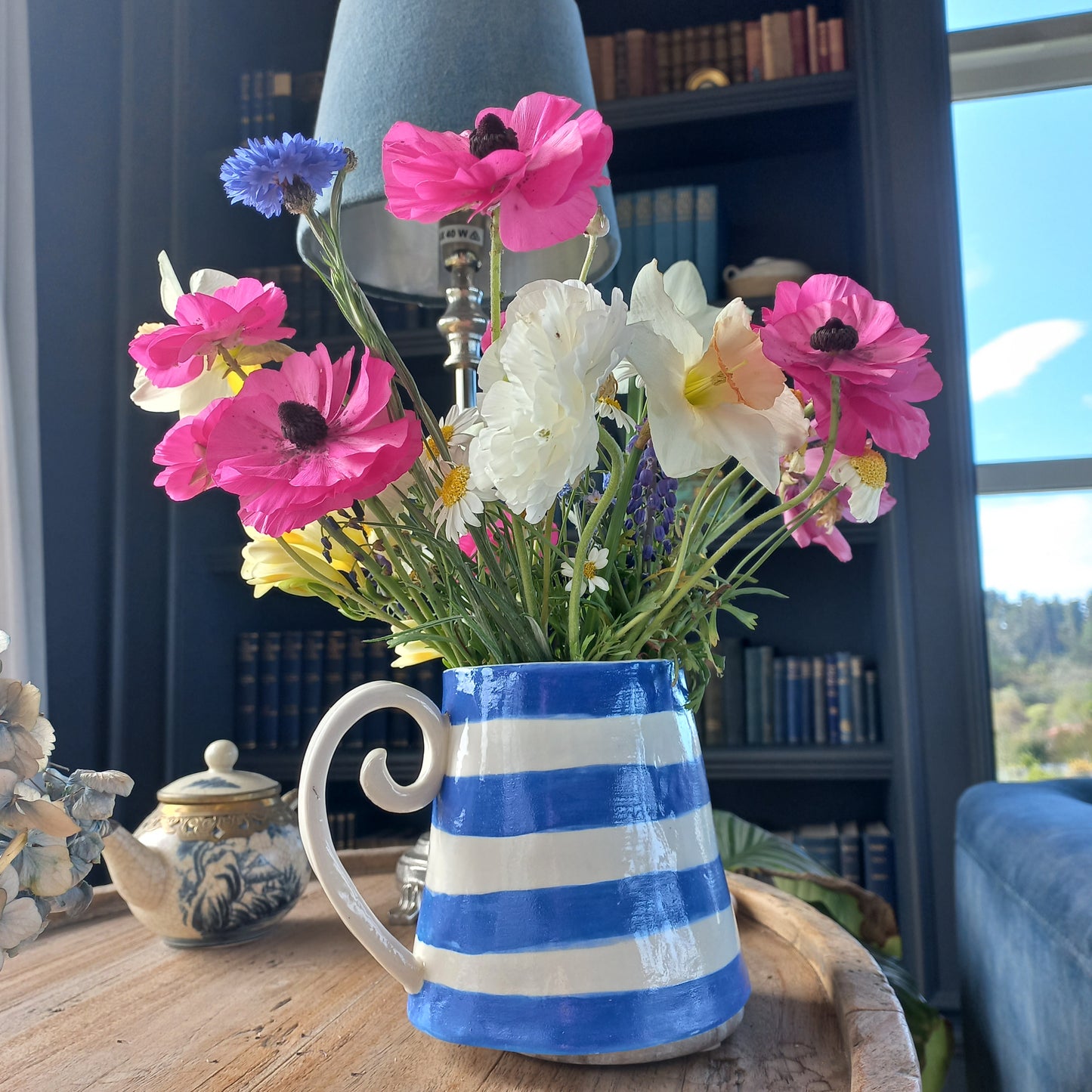 Beautiful Ceramic Spring Flower Jug - handmade.