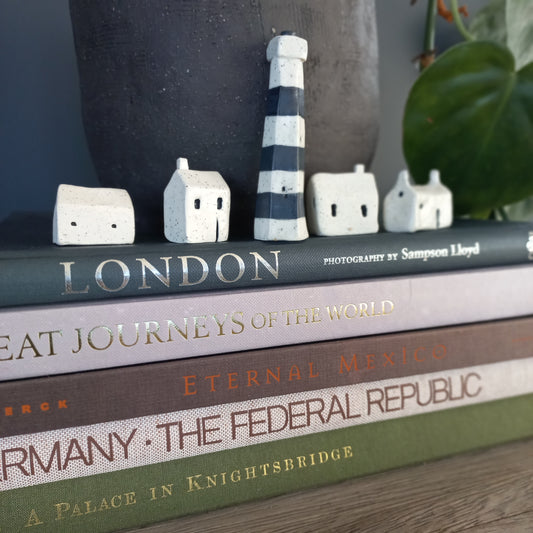 Little Ceramic Lighthouse & Fisherman's Cottages