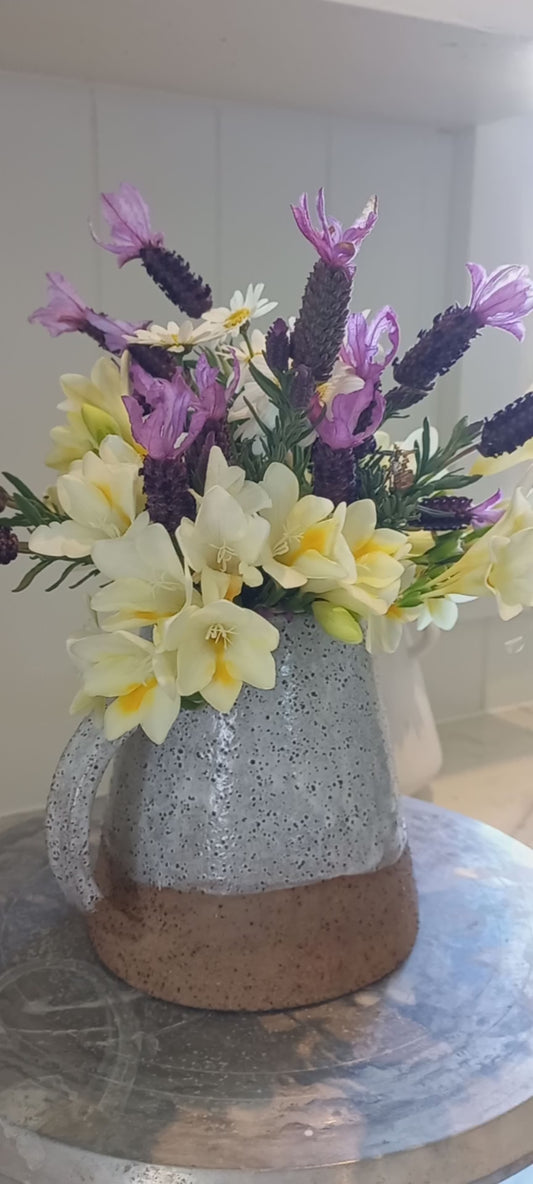 Beautiful Ceramic Spring Flower Jug - handmade.