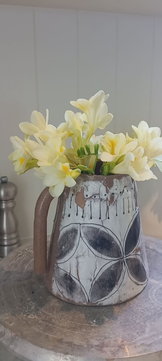 Beautiful Ceramic Spring Flower Jug - handmade.