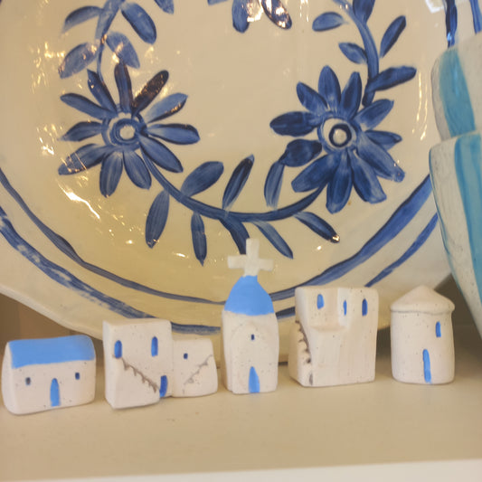 Tiny Ceramic Greek Houses