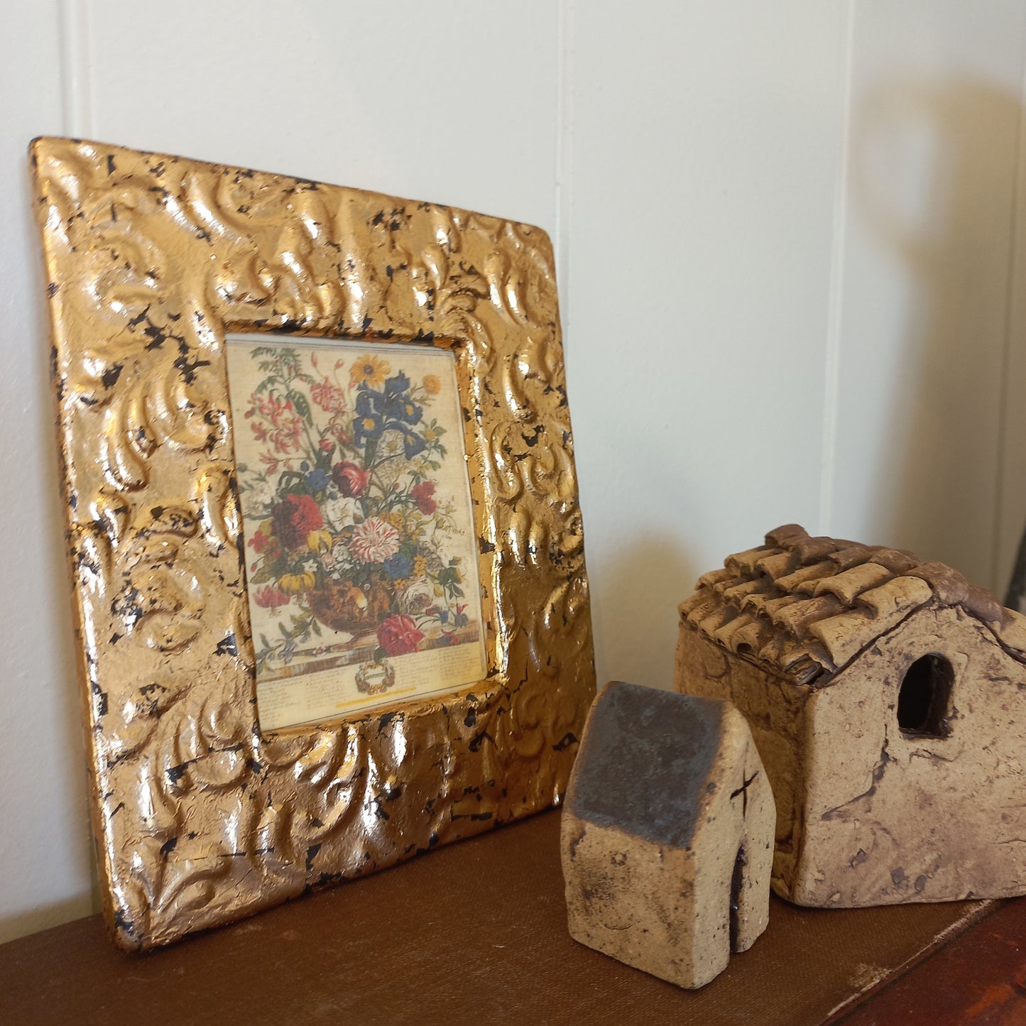 Print in Ceramic Frame - Antique Gold Leaf Gilt